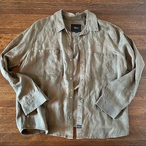 Rails army green star button up jacket